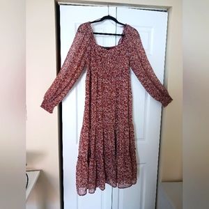 Floral prairie tiered maxi dress